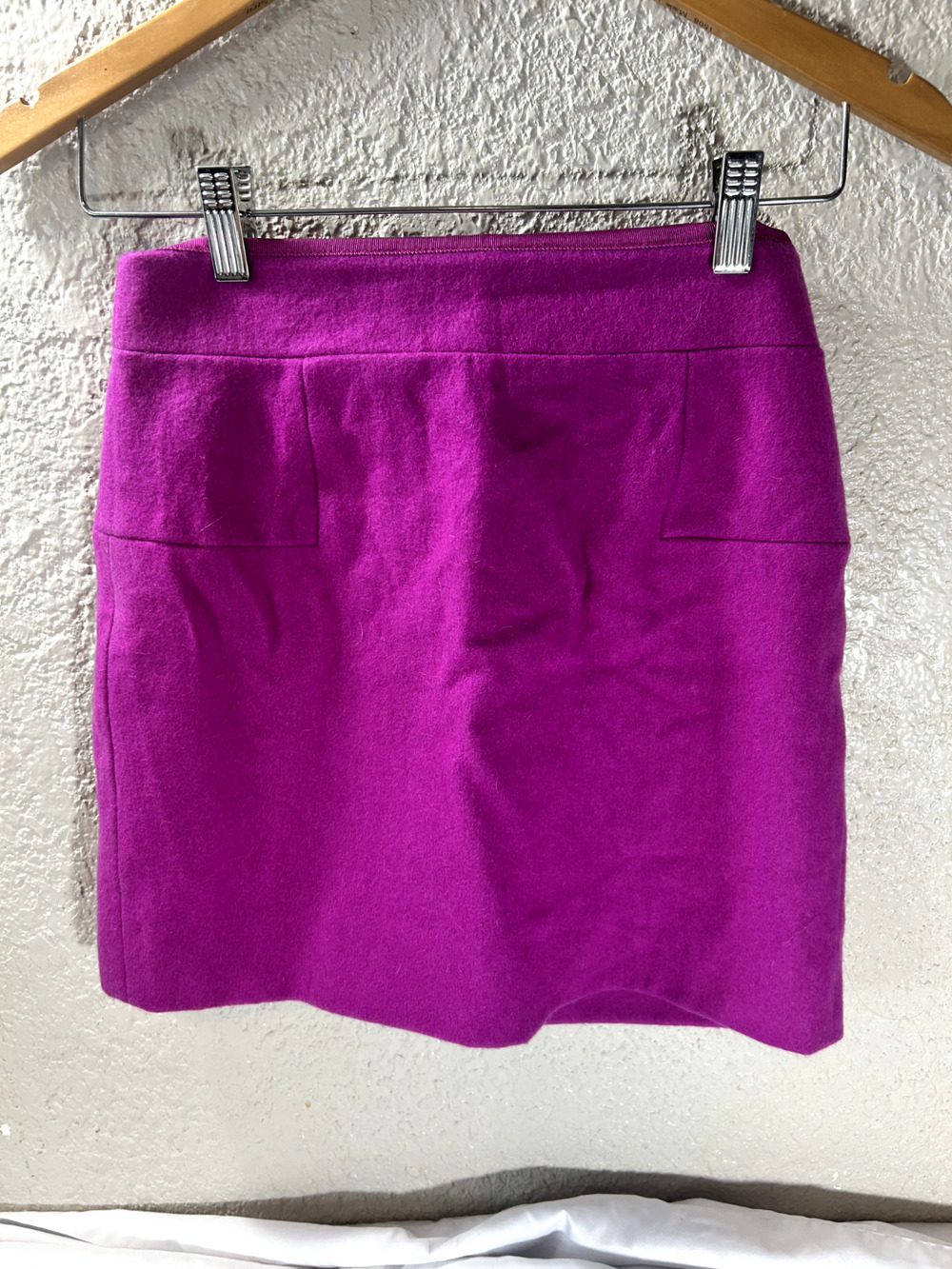 Womens J. Crew Hot Pink Wool Mini Skirt sz 00